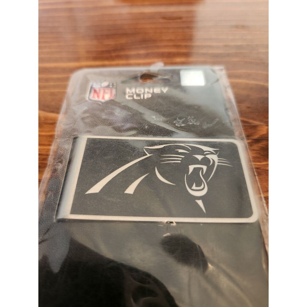 Carolina Panthers Money Clip Black and Steel Minimalist Wallet NWT NFL Football
